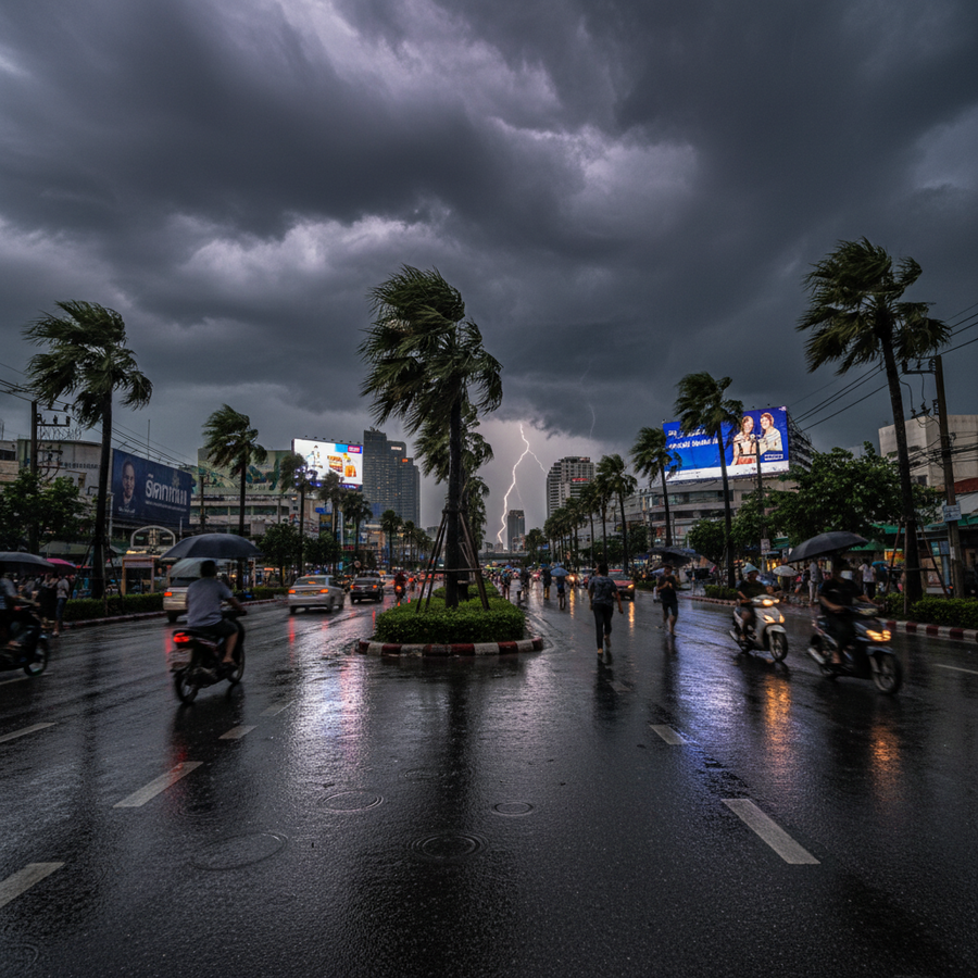 タイ気象局、夏の嵐を警告。3月11日〜13日に注意